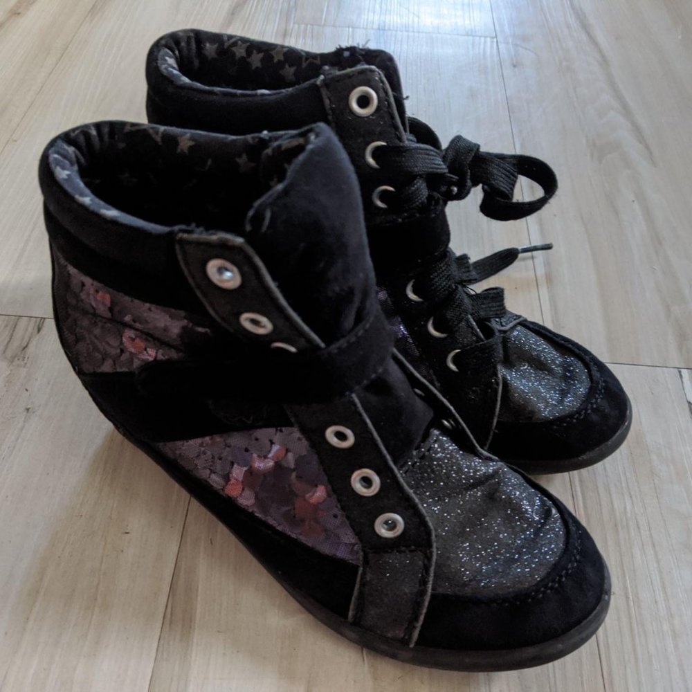 JUSTICE Sparkle HIGH TOPS Kid’s Glitters And Sequi